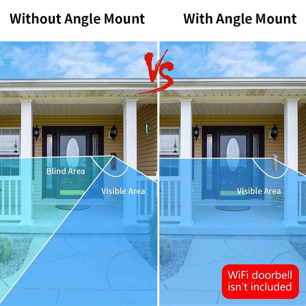 Adjustable Angle Doorbell Bracket for Ring Video Doorbell Household Doorbell Bracket Adjustable (Up and Down)