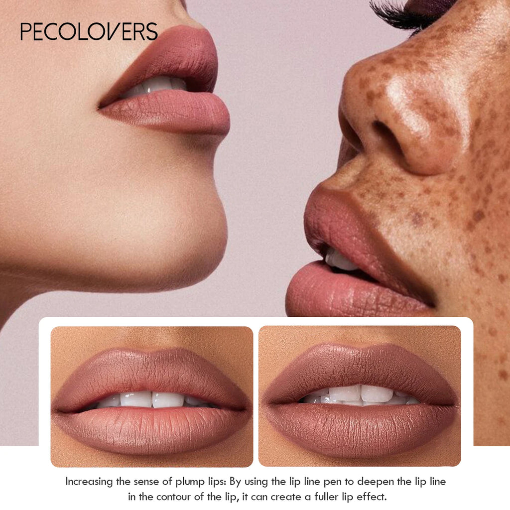 12-color waterproof matte lip liner for a long-lasting, smudge-proof, and fuller plump lip makeup effect.