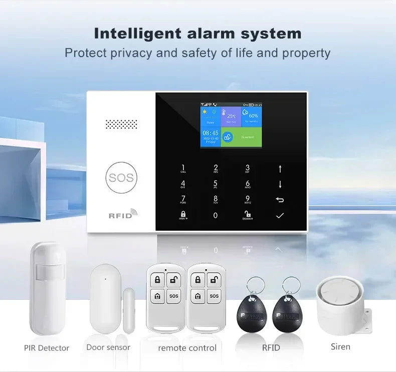 Wireless Home Alarm System with WiFi App Control & Smart Integration Tidesmit
