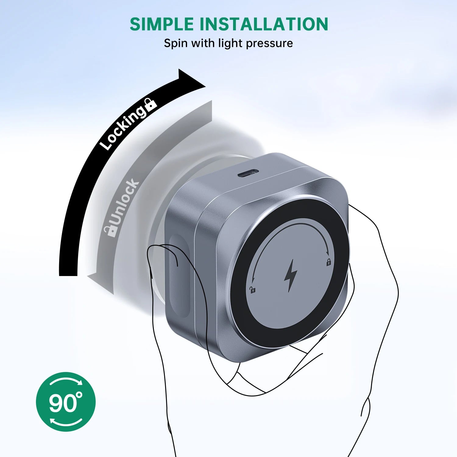 Vacuum Suction Wireless Charger - 15W MagSafe Compatible Stand Tidesmit