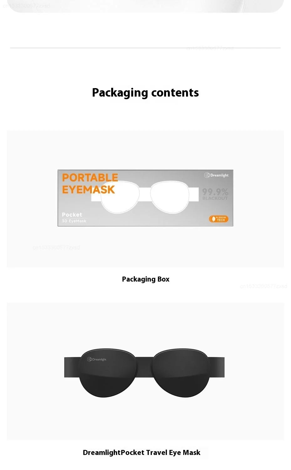 Dreamlight 3D Travel Eye Mask Sleep Blackout 3D Stereoscopic Sleep Aid Portable for Men Women Portable Storage Blindfold