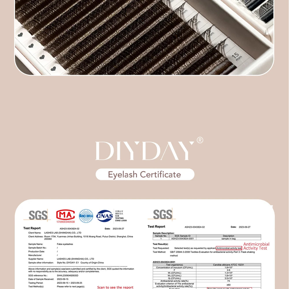 DIYDAY YY Shape Eyelash Extensions C D L LU Curl Brown Lashes Natural Soft Premade Volume Fans Two Tips Y-Shaped False
