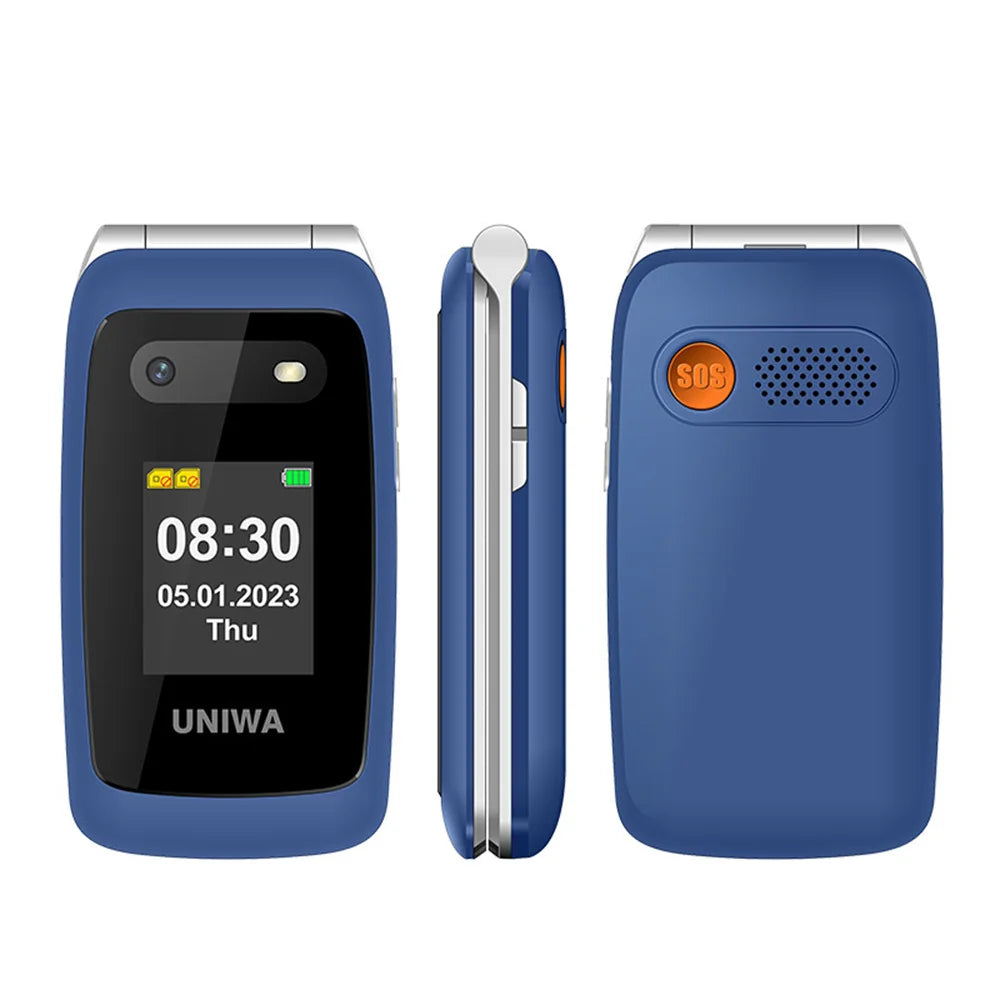 UNIWA V202T 4G Flip Phone Large Button for Elderly Mobile Phone 2.4Inch Screen 1450mAh With Emergency Call Button Global Version