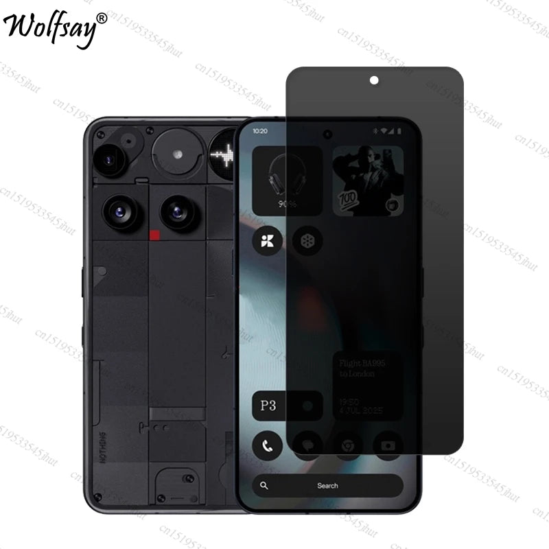 Privacy Screen Protector For Nothing Phone 3 Anti-Spy Tempered Glass For Nothing Phone 3 Camera Glass For Nothing Phone 3 Glass AE 1 Front Glass Nothing Phone (3) Tidesmit