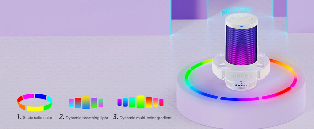USB Gaming Microphone DGM20S with RGB Lighting and Mute Control Tidesmit