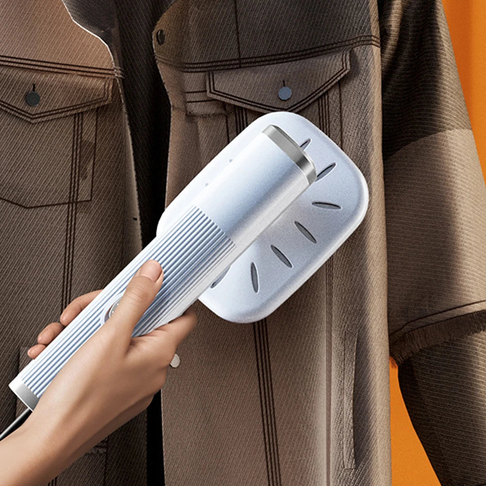 Tidesmit handheld garment steamer showing 360 degree iron head design for efficient travel and fabric care