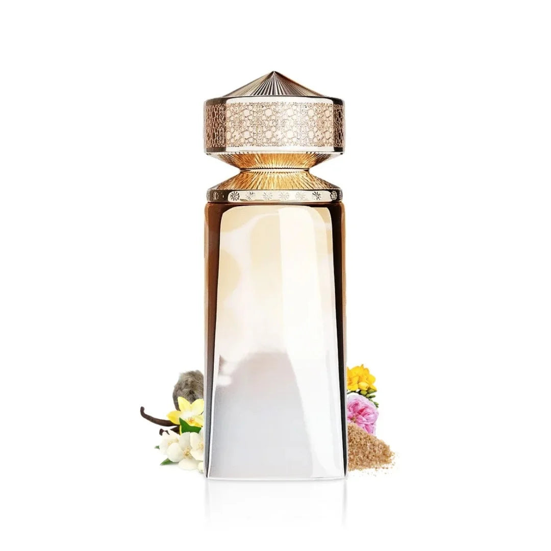Paris Corner Eshal Vanilla EDP 3.4oz for women. Elegant tapered glass bottle with gold cap, featuring vanilla notes.