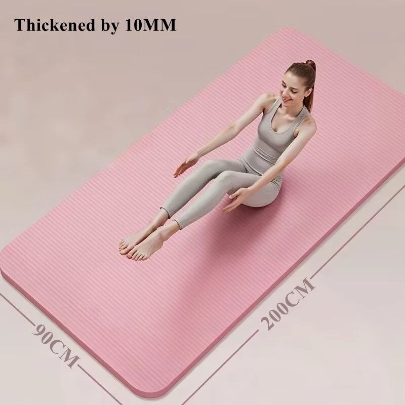 200/185×80/90cmYoga Mat Travel Fitness Exercise 10mm Thicknesses for Yoga Pilates Floor Workouts Thicken Widen Moisture-proof