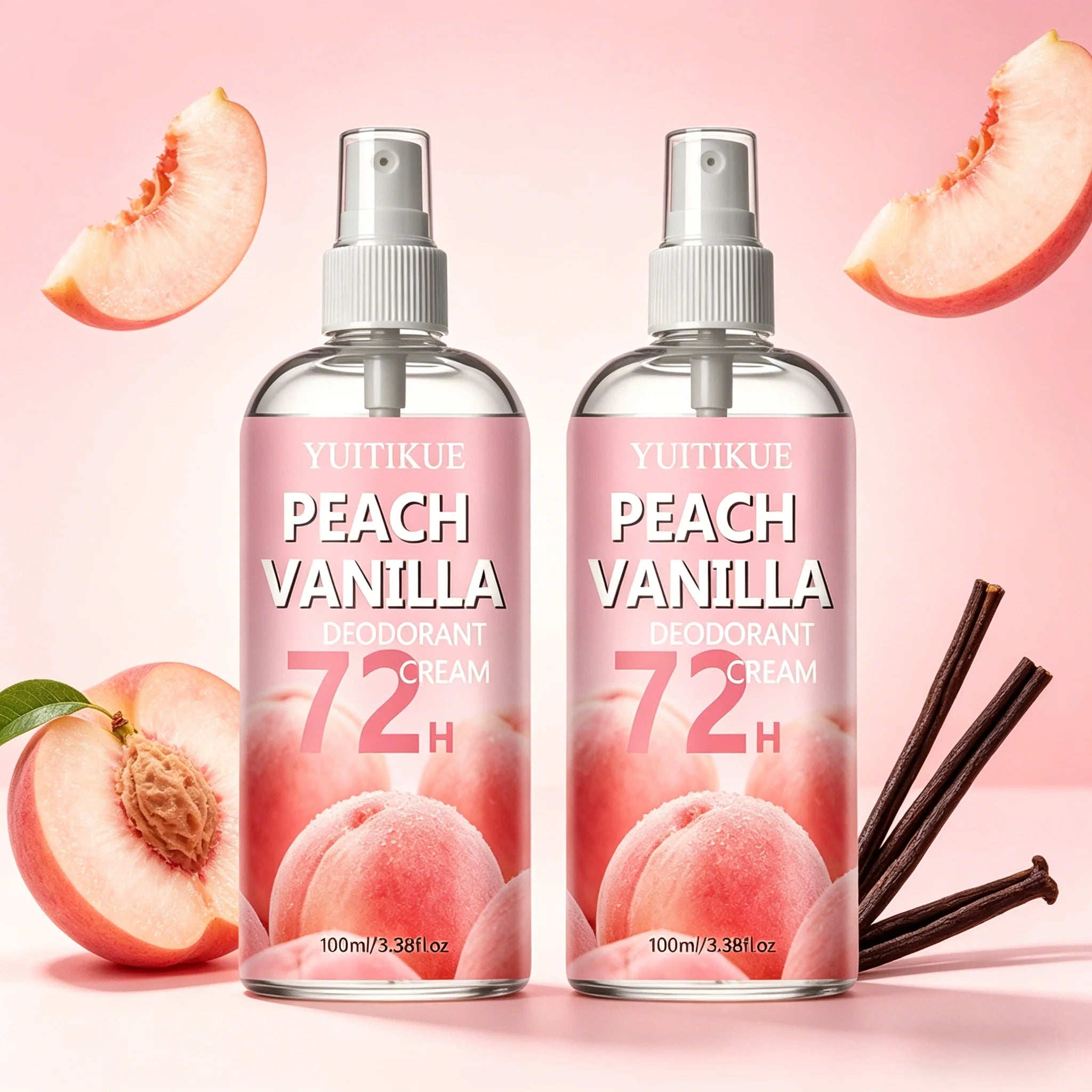 Tidesmit Peach Vanilla 72H long lasting deodorant spray for refreshing foot and shoe odor elimination