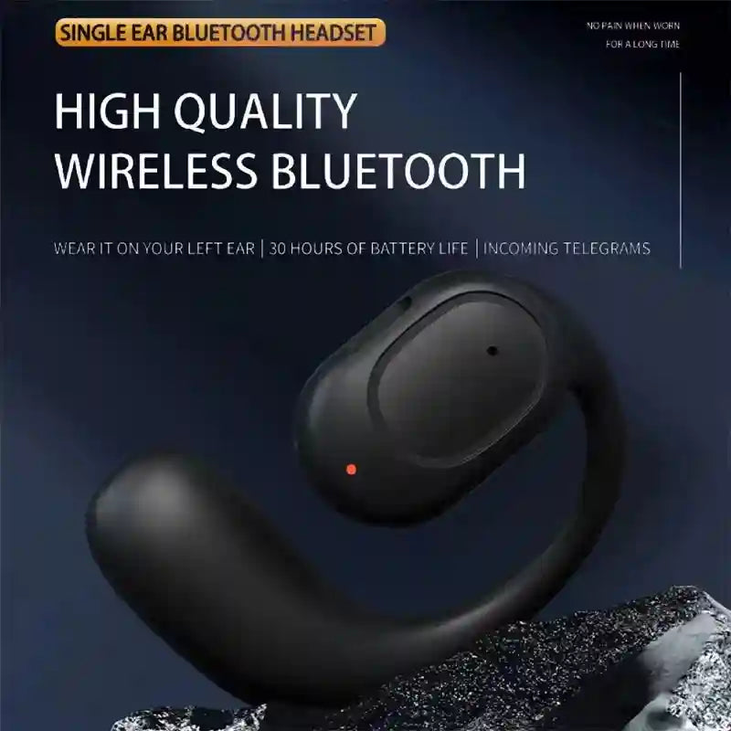 Wireless Single Earbud with Earhook - Bluetooth 5.3 Black - Tidesmit Tidesmit