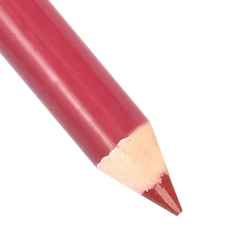 Velvet matte lip liner pencil in deep rose, waterproof and long-lasting for precise lip and eye makeup application.