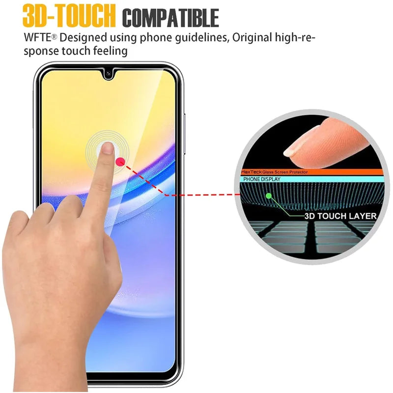 9H Screen Protector for Samsung A15 A16 A56 A36 A14 A25 A24 A55 A53 A52 A52S A51 A34 A35 Tempered Glass Samsung Galaxy A15 AE Tidesmit