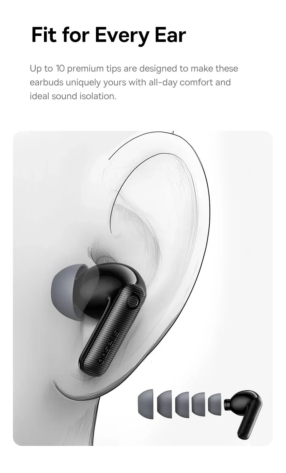 Tidesmit 50dB ANC Wireless Earbuds | Hi-Res Audio Bluetooth TWS Tidesmit