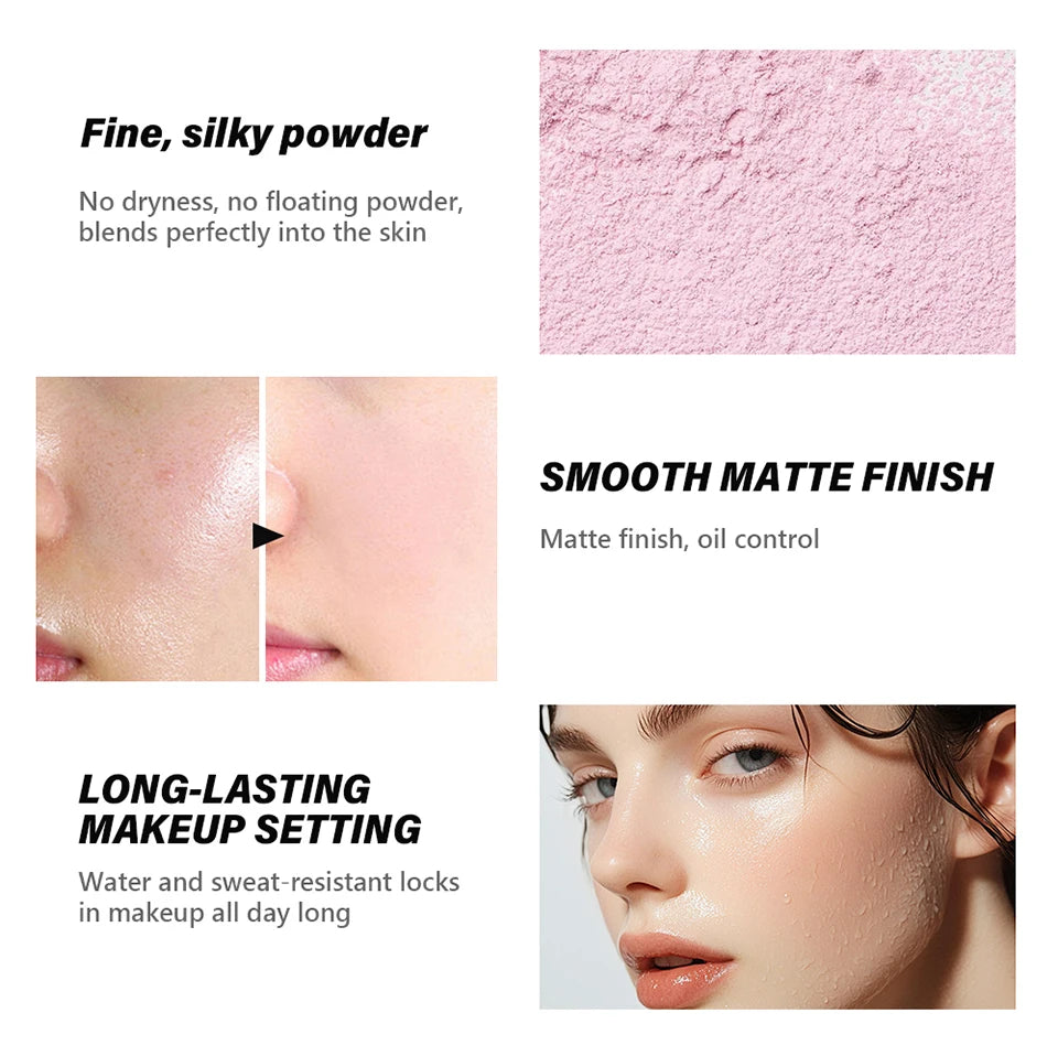 Tidesmit loose baking and setting powder texture close-up for long lasting oil control and natural matte face finish