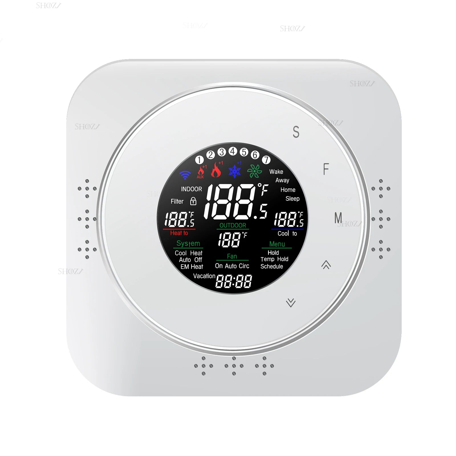 TUYA WIFI 24VAC AIR SOURCE Heat Pump Thermostat for HVAC System - Compatible With Boiler, Air Energy Works with Alexa, Google