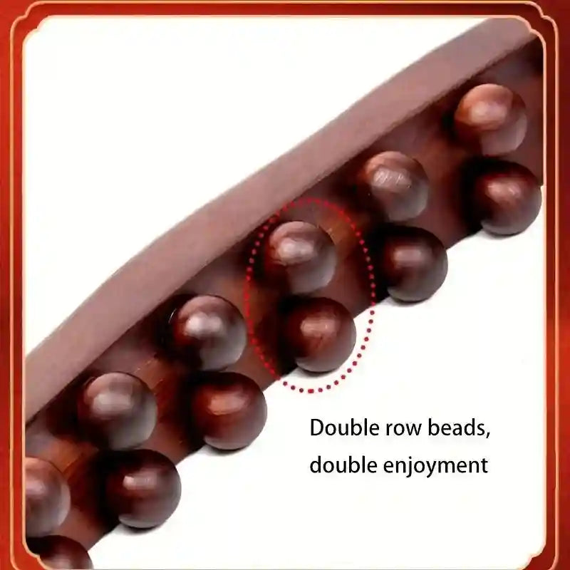 Massage Stick Double Row 20 Beads Wooden Manual Tool for Muscle Relief Eye Massage Instrument Tidesmit