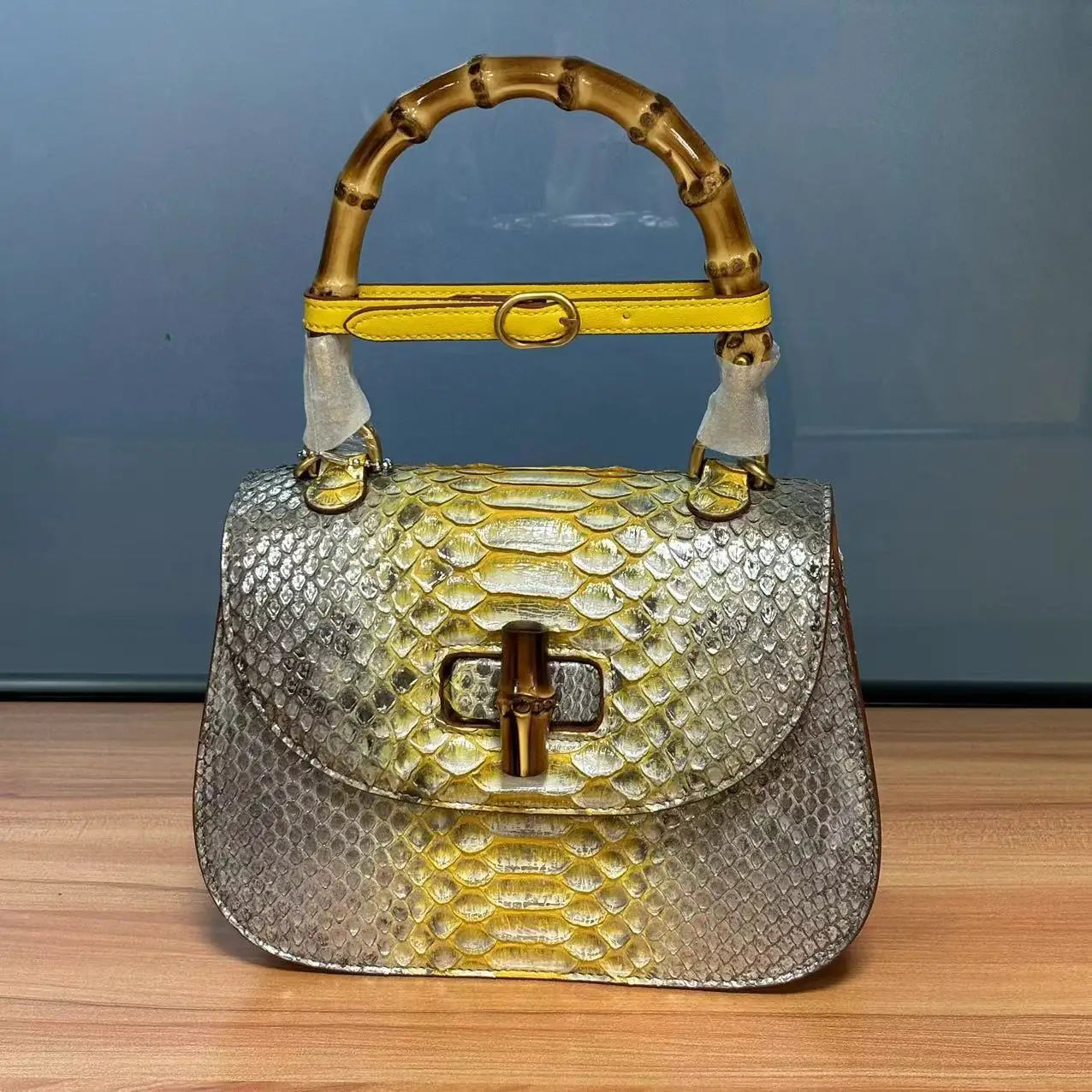 New Fashionable Women's Handbag Hand-held Bamboo Versatile Crossbody Bags Female Genuine Leather Handbags Woman Bags Top-handles