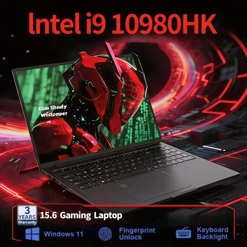 15.6' Intel Core I9 10980HK Windows 11 Pro Laptop Computer 32GB RAM 512GB 1TB 2TB SSD Portable Notebook PC Office Study Laptops