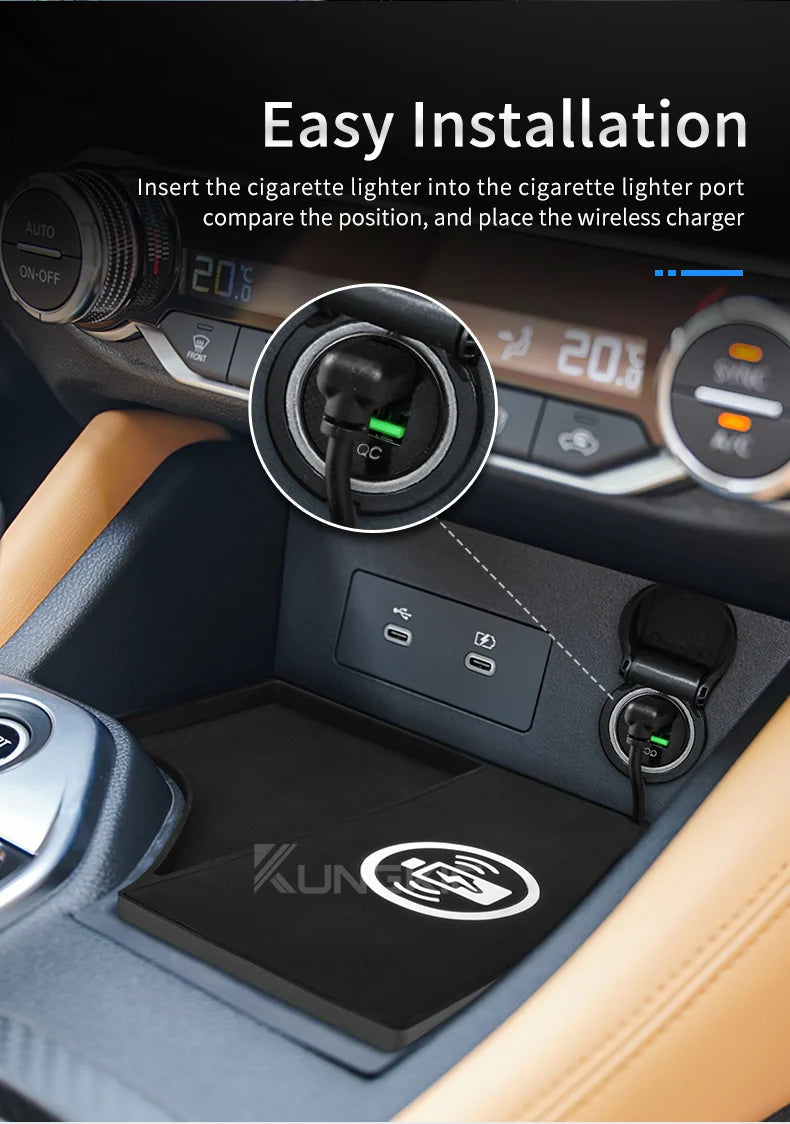 Wireless Charger for Nissan Sentra 2020-2025 Qi Certified Fast Charge Tidesmit