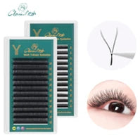 GLAMLASH L/LU/M W Shape Eyelash Extension 3D Premade Volume Fan Lashes W Style YY Lashes Faux Mink Volume Lashes Natural