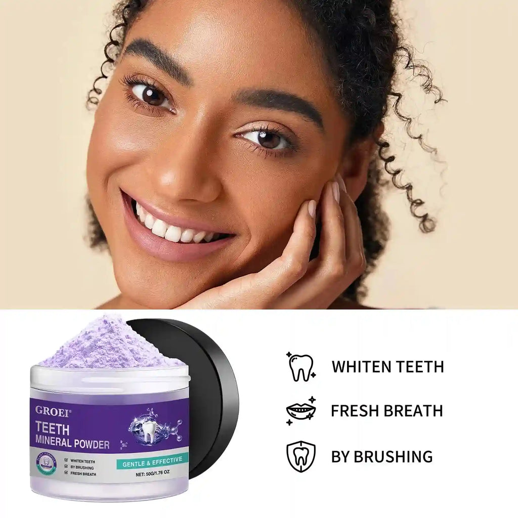 Tidesmit purple hydroxyapatite teeth whitening powder jar for removing plaque and brightening enamel