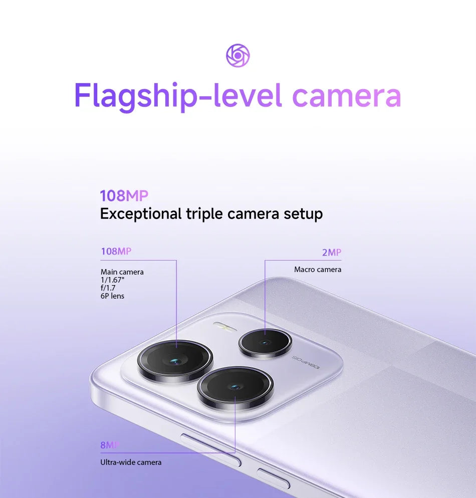 Global version Xiaomi Redmi Note 14 5G Smartphone Dimensity 7025-Ultra  108MP AI camera NFC 6.67" 120Hz AMOLED display IP54