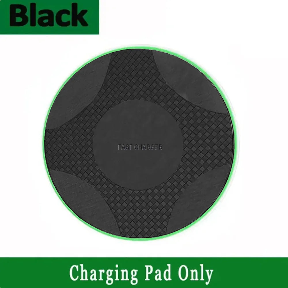 Wireless Charger Pad | Qi Certified Fast Charging for iPhone Black no cable Tidesmit