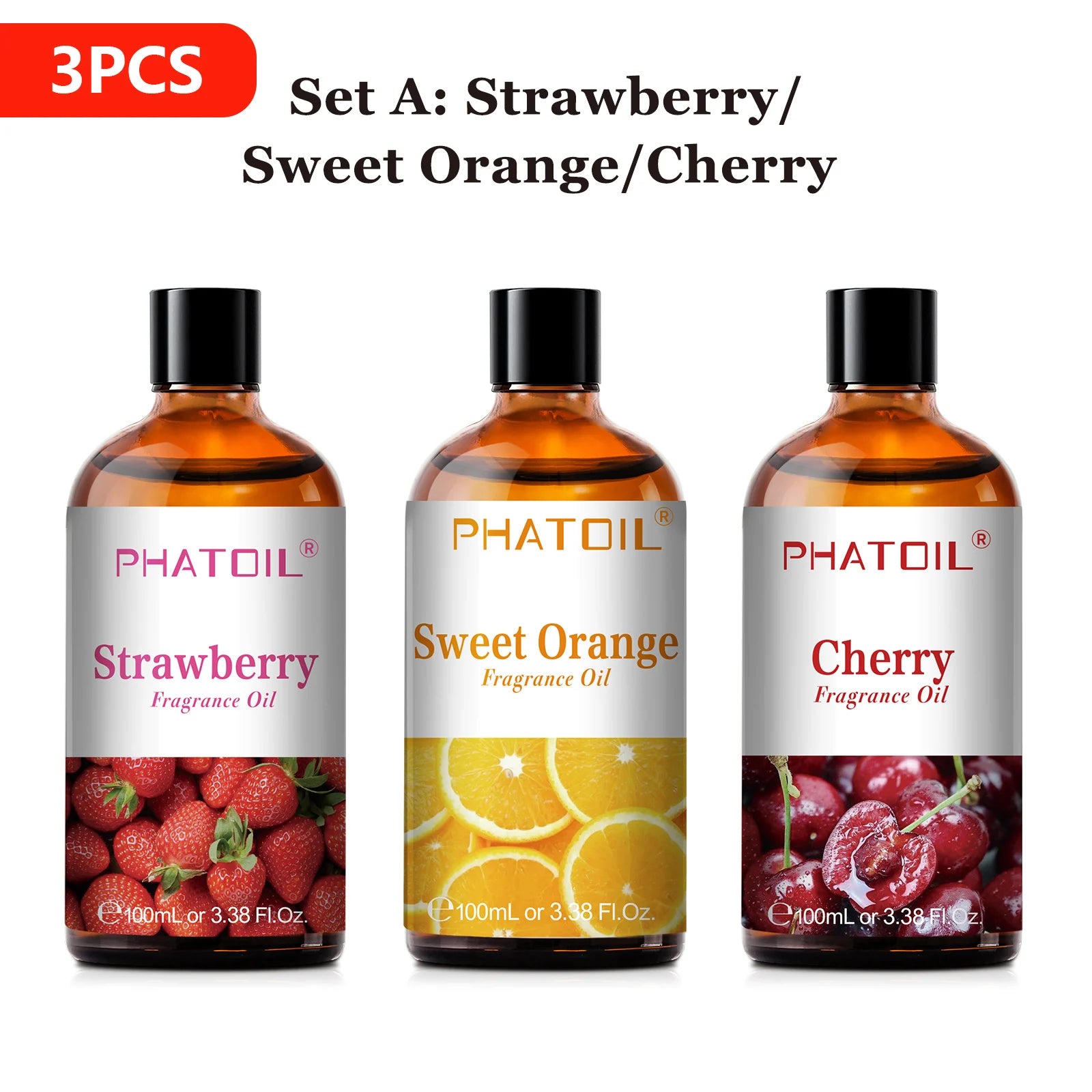 PHATOIL 100ml Fragrance Oil Cherry Coconut & Vanilla Mango Watermelon Strawberry Aromatherapy Oils For Diffuser Candle Making