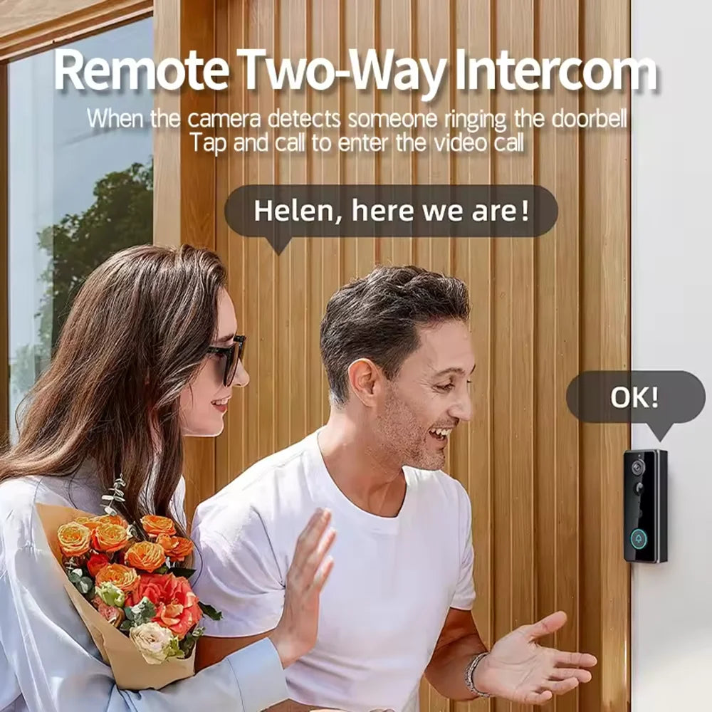 Wireless WIFI FHD Tuya Doorbell IP65 Waterproof Video Intercom with Camera for Home Security PIR Motion Detection Night Vision