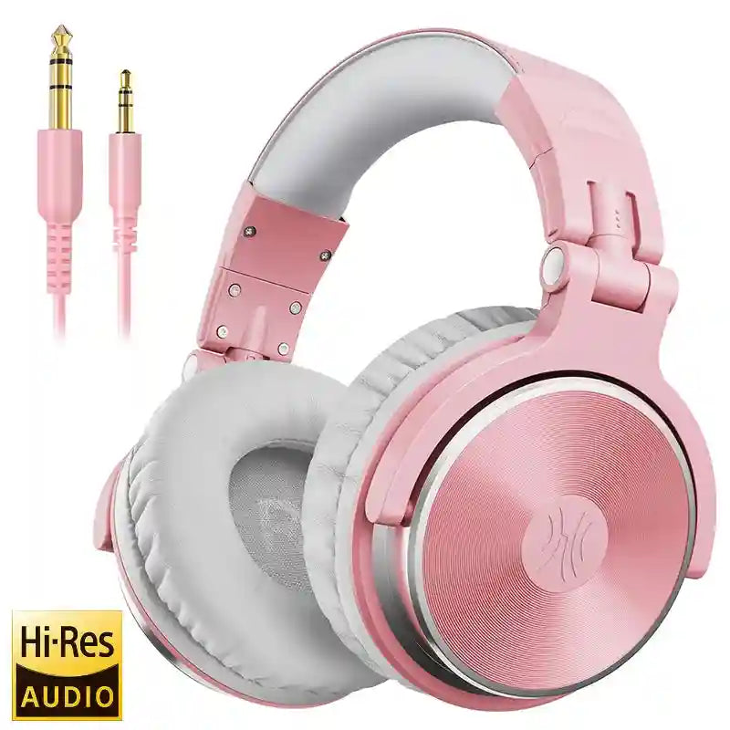 Wired Over-Ear Studio Monitor Headphones with Mic - Tidesmit Pro 10 Pro 10 Pink Tidesmit