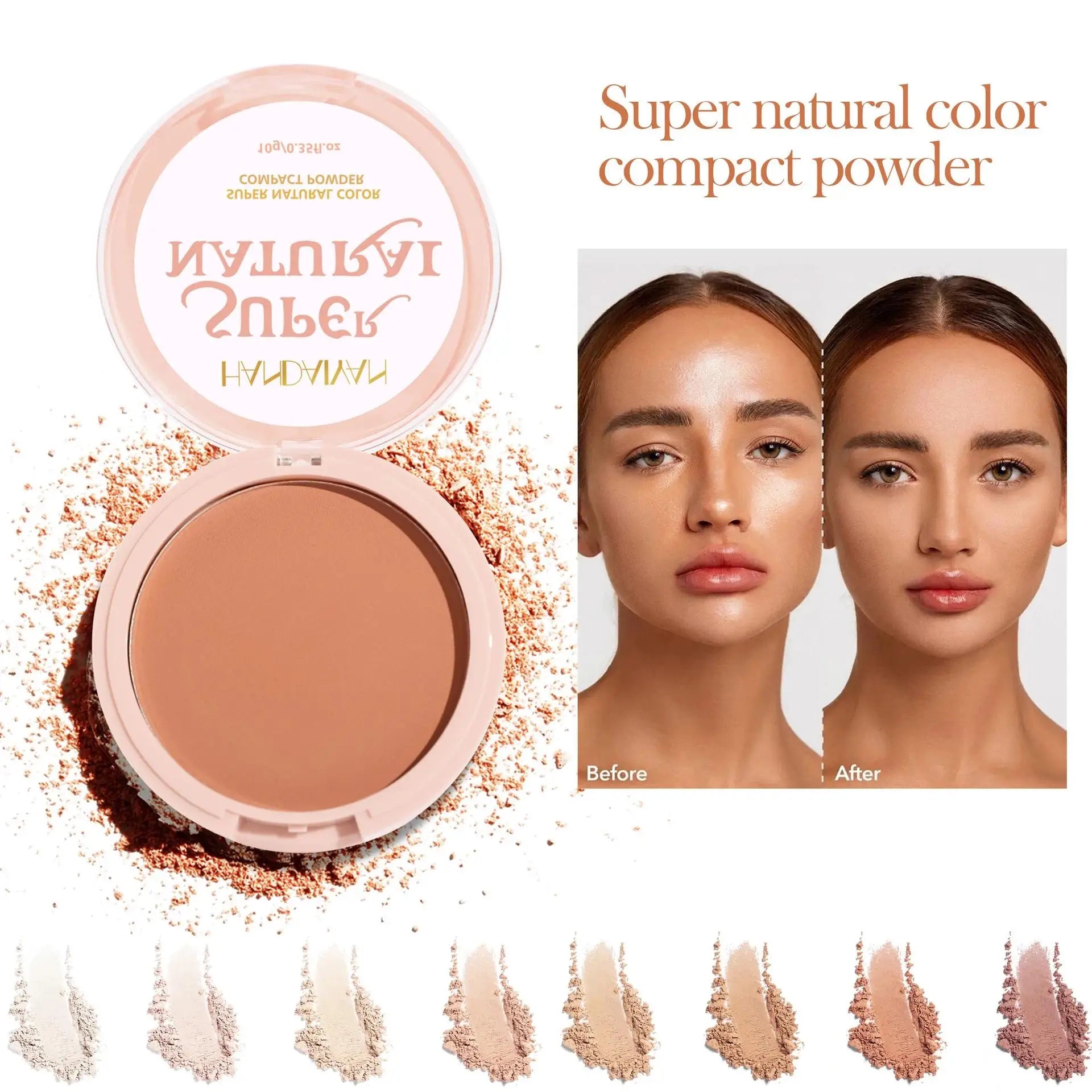 Tidesmit 8 colors matte face pressed powder showing texture close-up for long-lasting full coverage oil control makeup