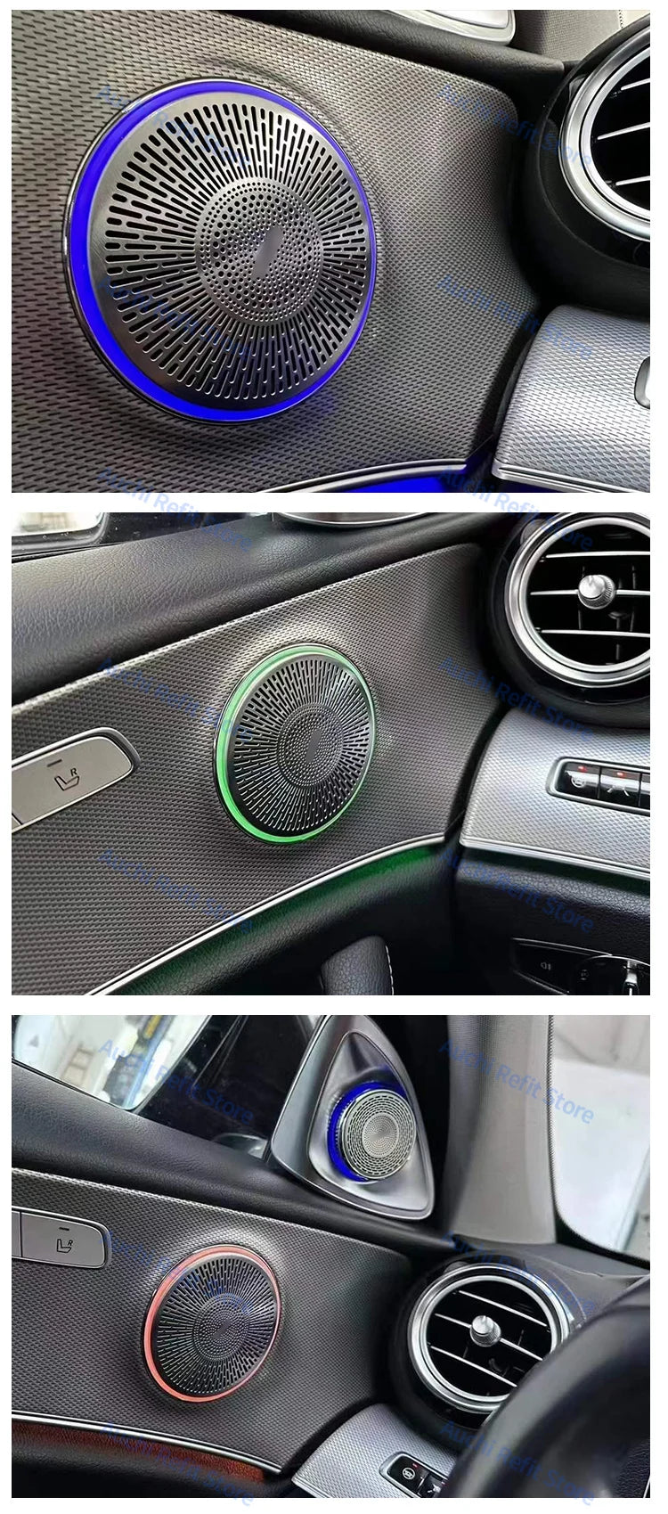Mercedes Benz LED Speaker Cover Ambient Light - 64 Color Interior Trim Tidesmit