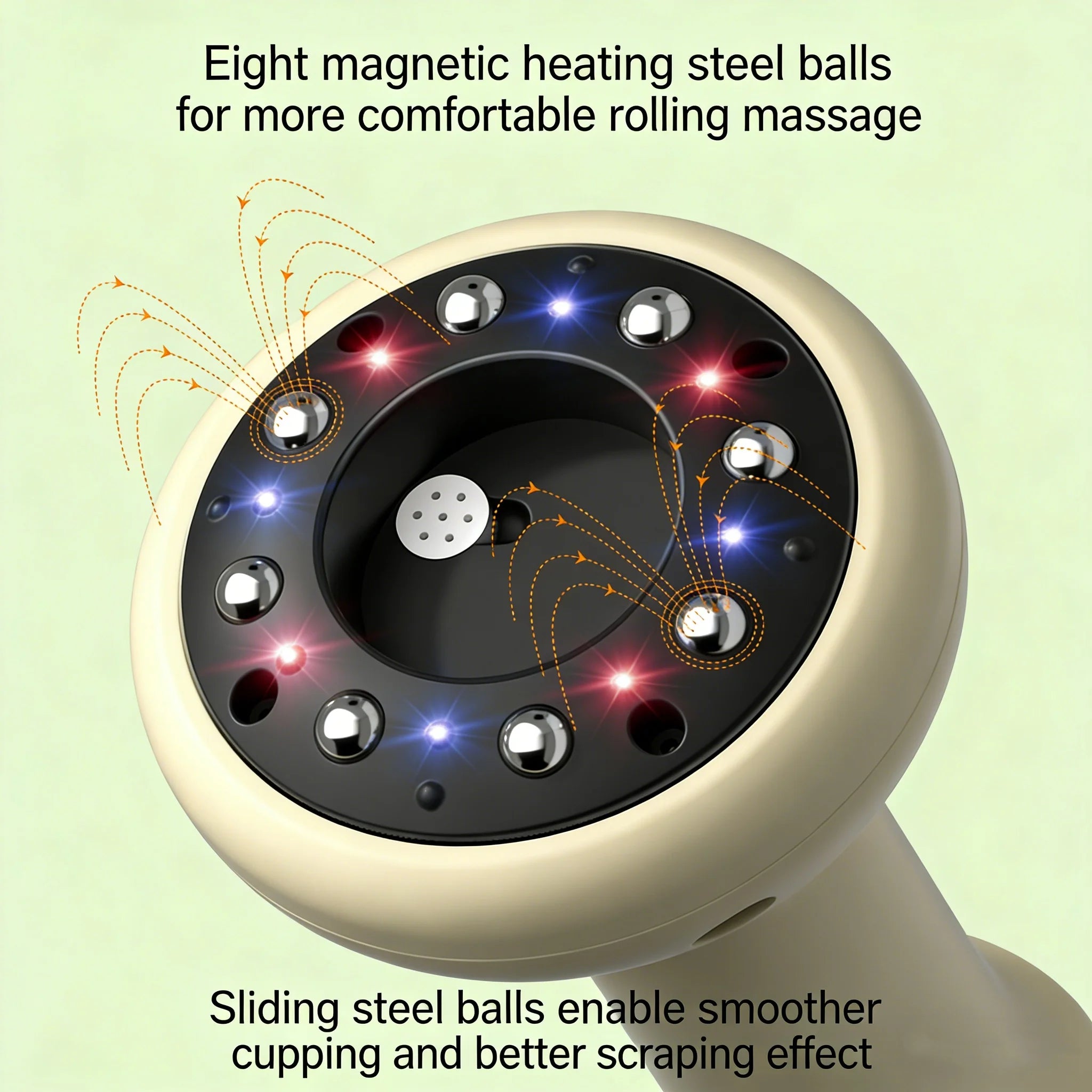 Portable Electric Massager with Heat Therapy | Tidesmit Light Yellow Body Shaping Massage Equipment Tidesmit