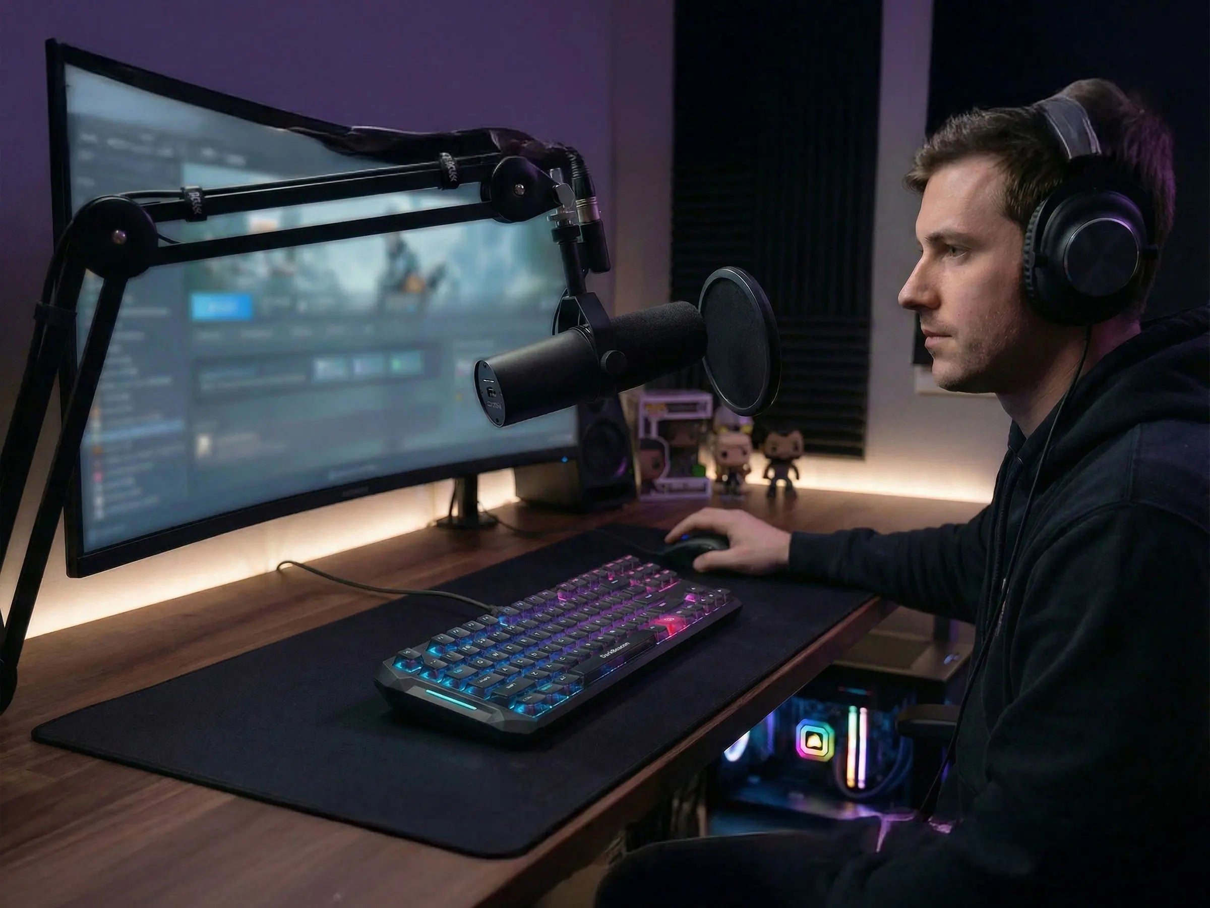 DarkBeacon Blade 87 Hot-Swappable Silent Keyboard RGB Backlit Mechanical Gaming Keyboards 8000Hz USB-C Wired for Windows MacOS