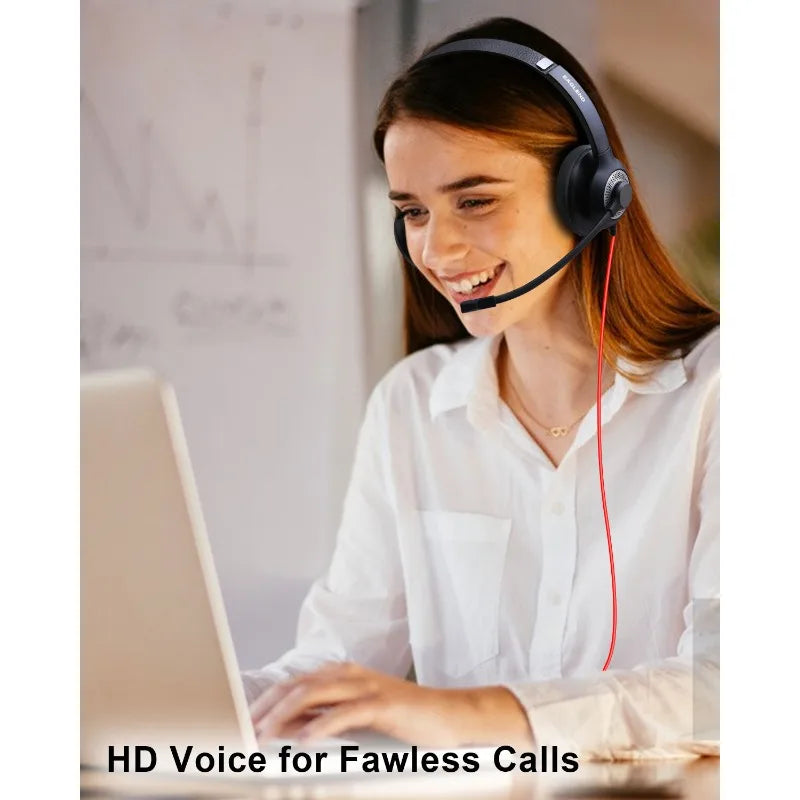 USB PC Headset with Noise Cancelling Mic for Office & Studio Calls Tidesmit