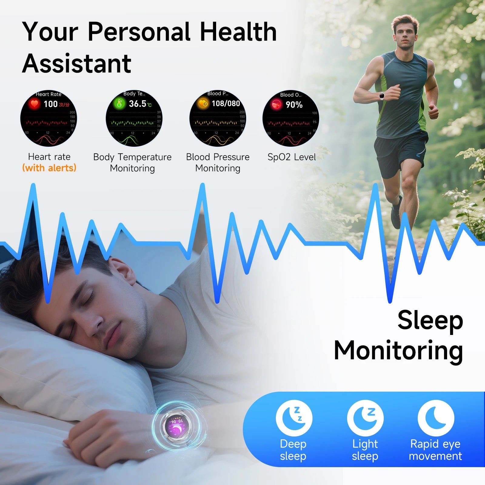 Marsyu AI-GPT Nursing Grade Health Smart Watch Body Fat Uric Acid ECG+PPG Body Fat BP HD Call Sports Smart Watch For Men Women