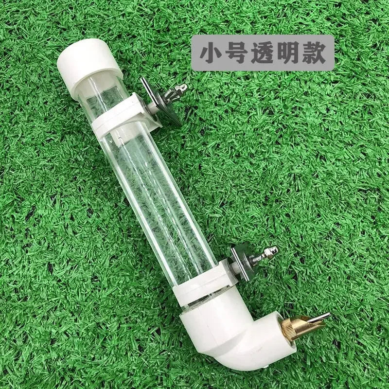 Large clear automatic water dispenser for parrots and birds, featuring a leak-proof needle feeder for easy hydration.
