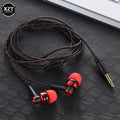 Wired Earphones with Mic, 3.5mm Nylon Braided Cord by Tidesmit Red Tidesmit
