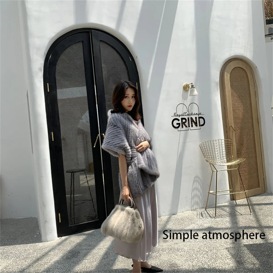 Women's Mink Fur Handbag 2026 New Fashion Designer Fluffy Fur Wrist Bag Large Capacity Soft Shopping Bag Girl Cute Handbag