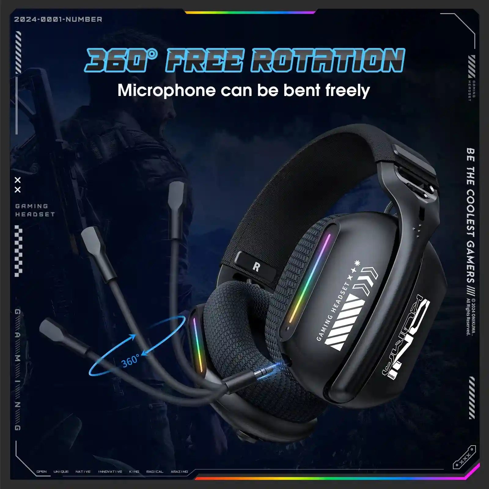Wireless Gaming Headset: Tri-Mode Bluetooth 2.4G for PC & PS5 (GT808) Tidesmit