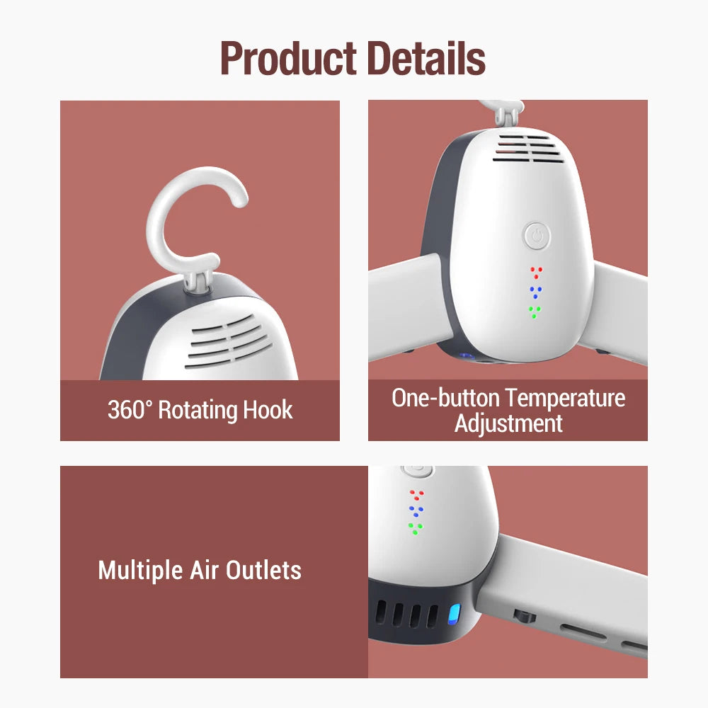 Tidesmit portable electric clothes dryer and shoe heater feature detail for quick garment drying and sterilization