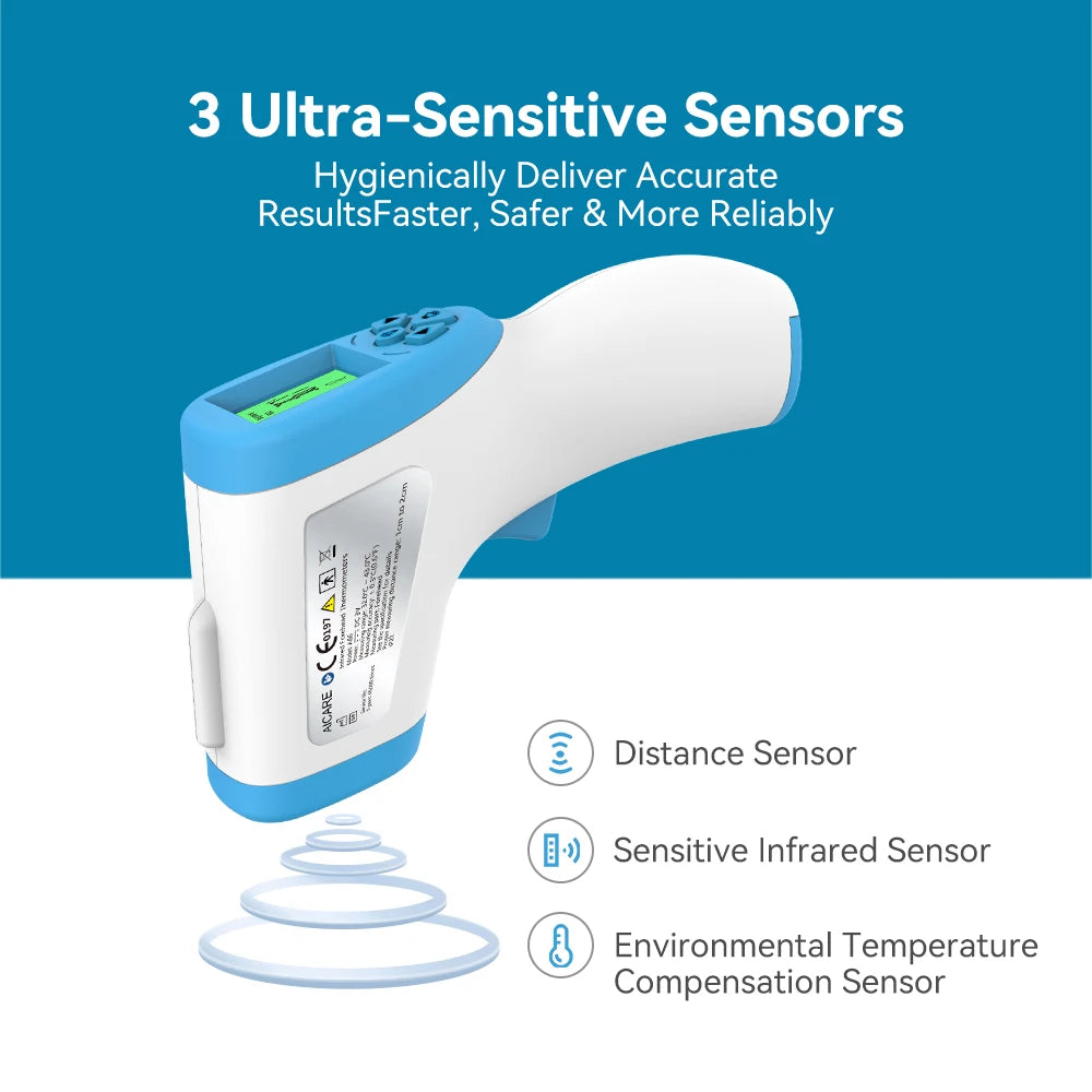 Aicare Digital Thermometer Electronic Non-Contact Medical Infrared for Baby Adults Body Medical Thermometer Home Fever Monitor