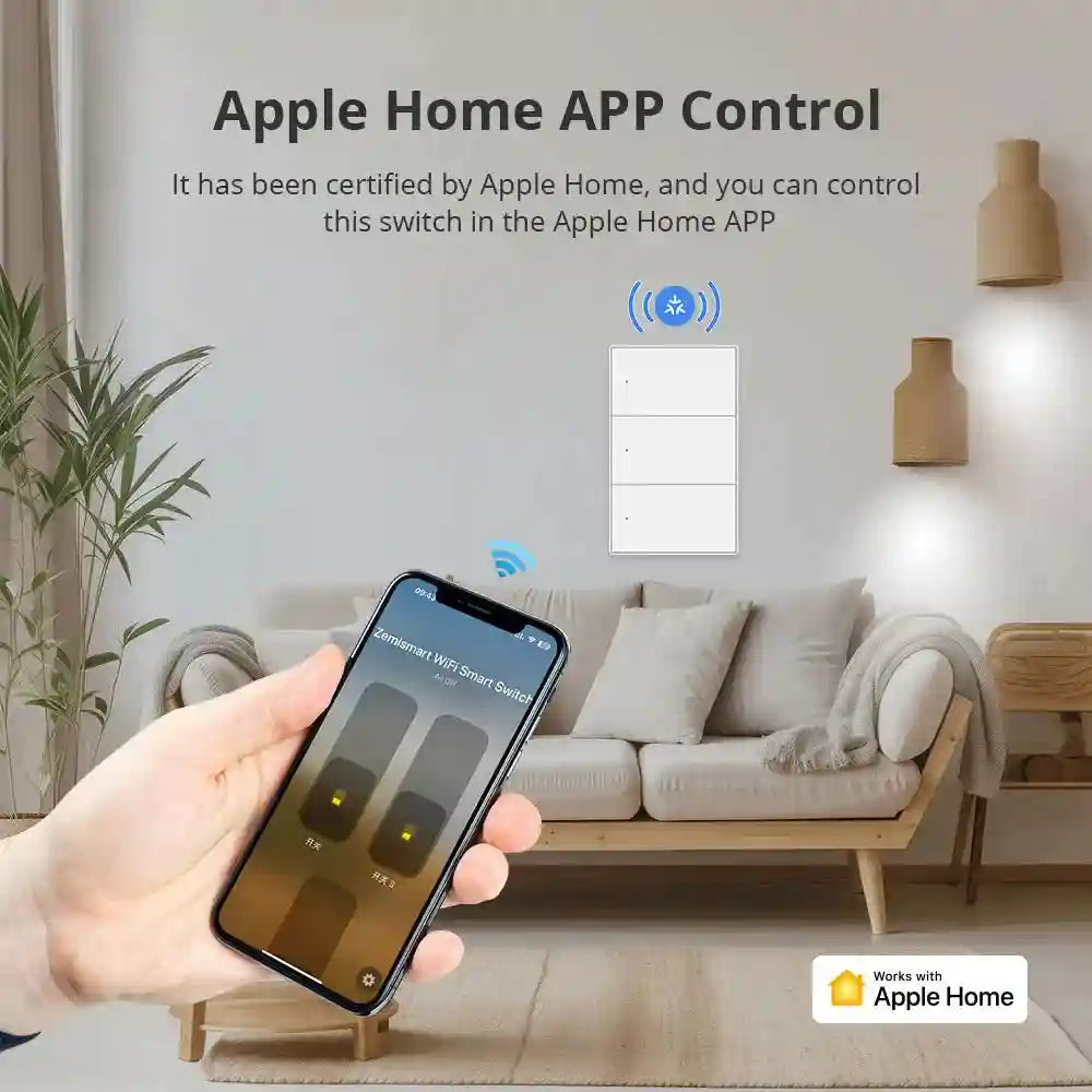 Matter Smart Wall Light Switch WiFi | 1-6 Gang Multi-Room Control Tidesmit