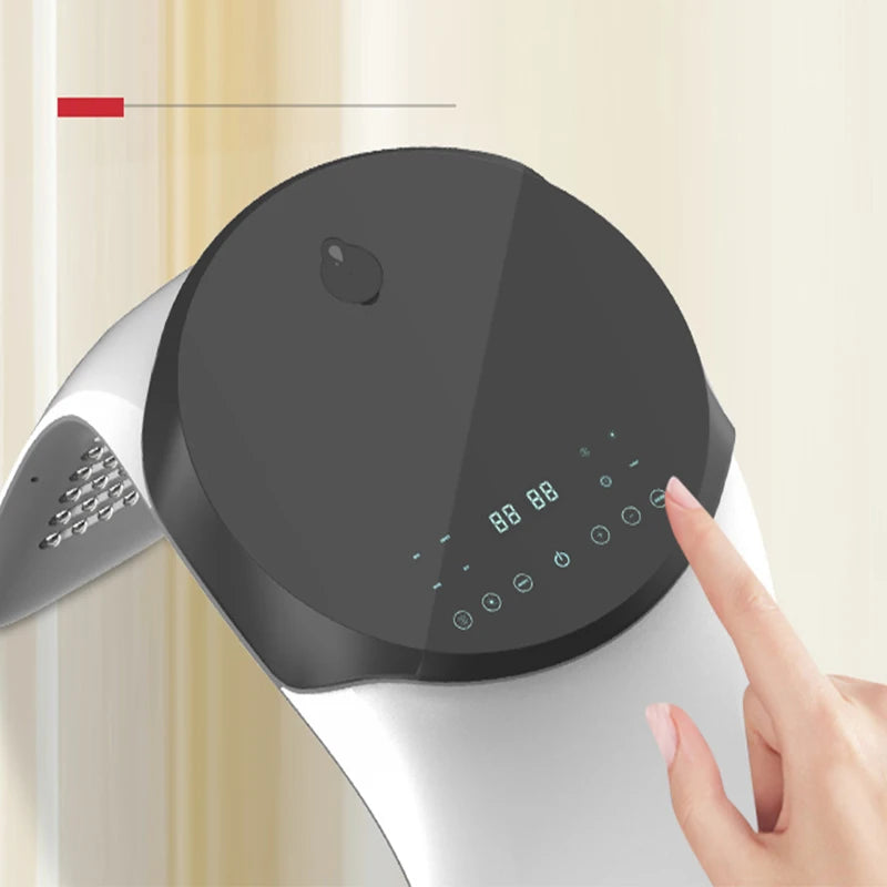 7-color LED facial mask for skin rejuvenation with digital touch control panel and nano spray function for home use.