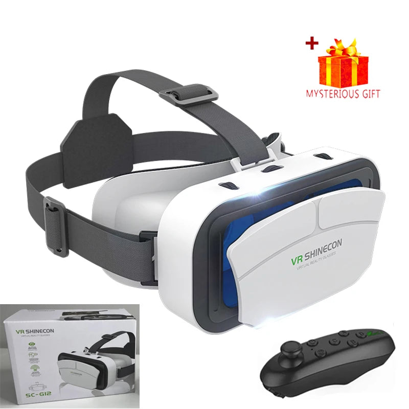 VR Headset for Smartphones - Lightweight Immersive Mobile VR Glasses Style D With Remote Tidesmit