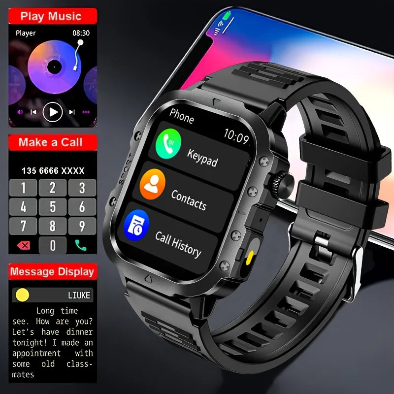 LAXASFIT 2026 New LED Smart Watch Men Bluetooth Calling Voice Control Multi Sport Modes Health Monitor Outdoor Smartwatch