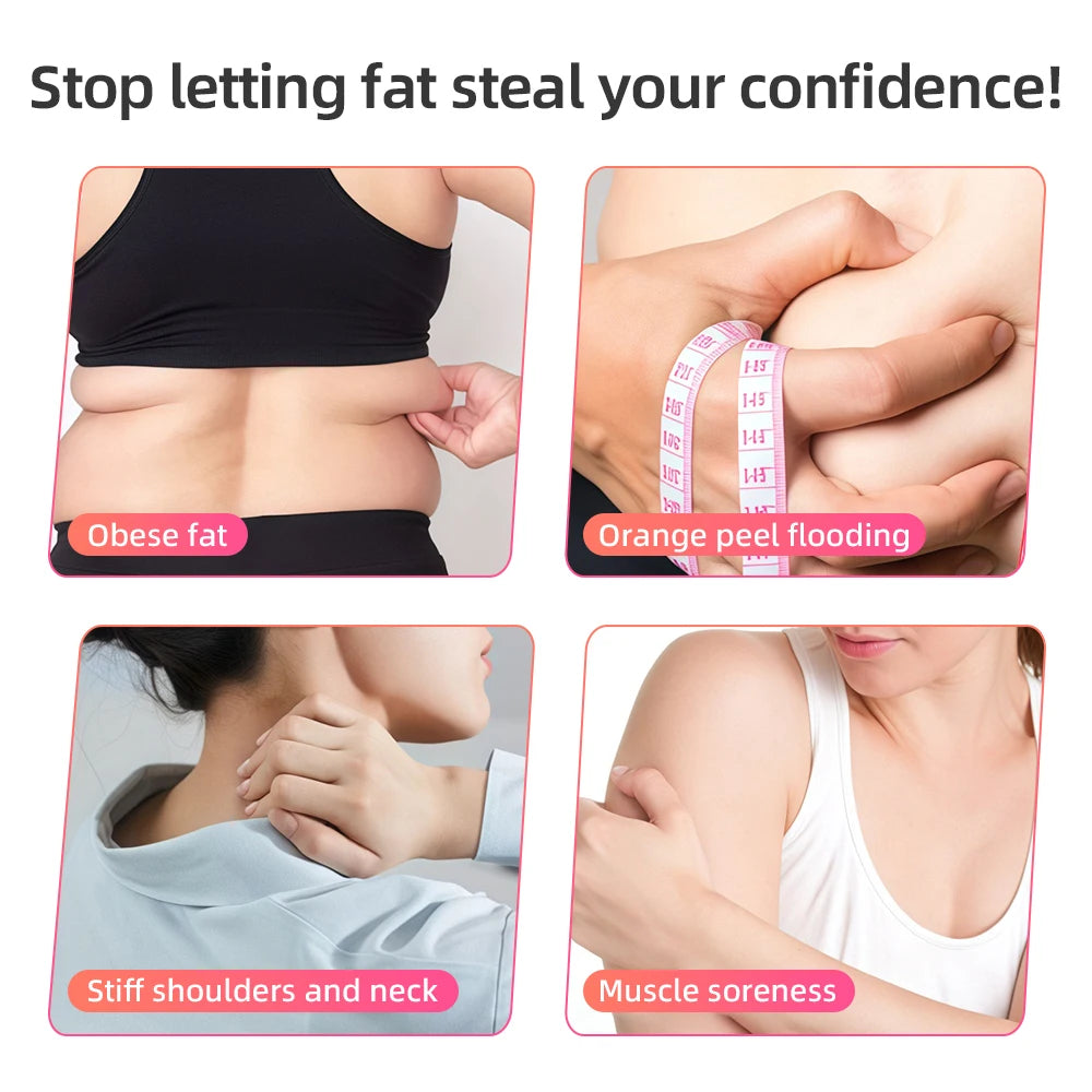 4-in-1 electric body slimming massager for cellulite reduction, EMS, RF, and body sculpting for home weight loss.