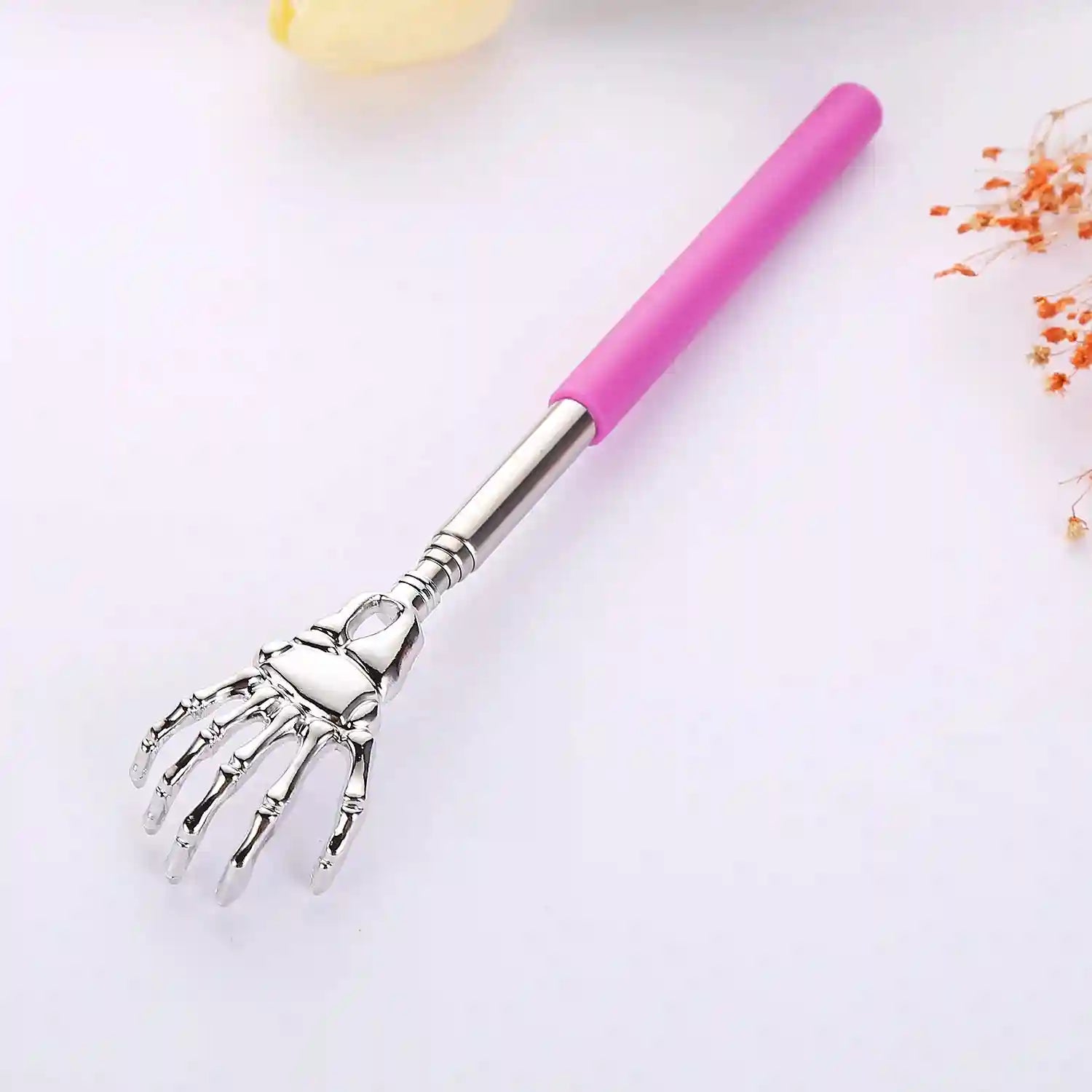 Telescopic Back Scratcher Stainless Steel Extendable 23 Inch - Tidesmit Fascia Gun pink Tidesmit