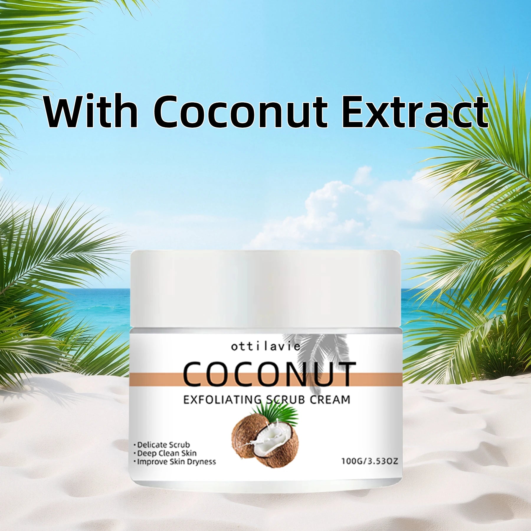 Coconut Exfoliating Scrub Cream | Natural Skin Smoothing - Tidesmit Scrubs Treatments Tidesmit