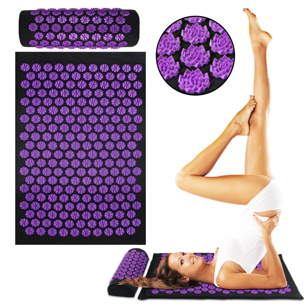 Acupressure Mat Set with Pillow - 3PCS Portable Muscle Relief System Body Shaping Massage Equipment Tidesmit